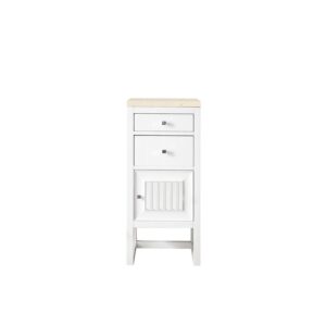 James Martin E645-B15R-GW-3EMR Athens 15 Inch Cabinet with Drawers and Door in Glossy White with 3 CM Eternal Marfil Top