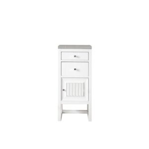 James Martin E645-B15R-GW-3ESR Athens 15 Inch Cabinet with Drawers and Door in Glossy White with 3 CM Eternal Serena Top