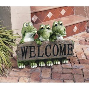 Design Toscano EU10544 11 1/2 Inch Ragin Cajun Crocodile Welcome Sign