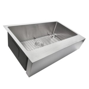 Nantucket EZApron33 Pro Series 33 Inch Single Bowl Undermount Stainless Steel Kitchen Sink with 7 Inch Apron Front