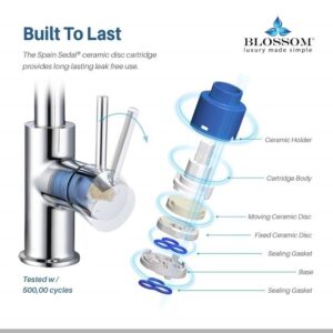 Blossom F01 206 16 1/2 Inch Single Handle Pull Down Kitchen Faucet