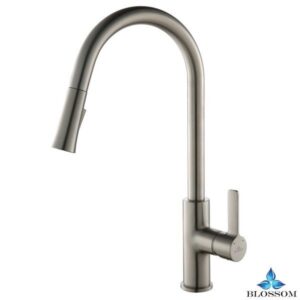 Blossom F01 201 02 Single Handle Pull Down Kitchen Faucet in Brush Nickel