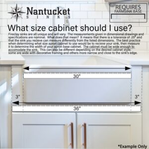 Nantucket Sinks T-FCFS27 Cape 27 Inch Farmhouse Fireclay Sink with Drain and Grid