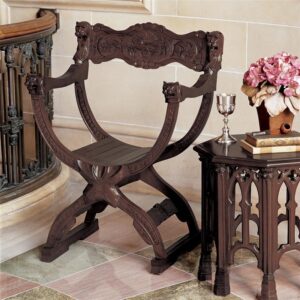 Design Toscano GR122 24 Inch Medieval Cross Frame Chair