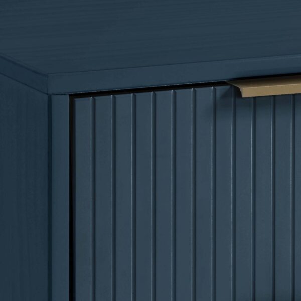 Manhattan Comfort 2-Piece Granville Modern Solid Wood Tall Narrow and Standard Dresser Set in Midnight Blue