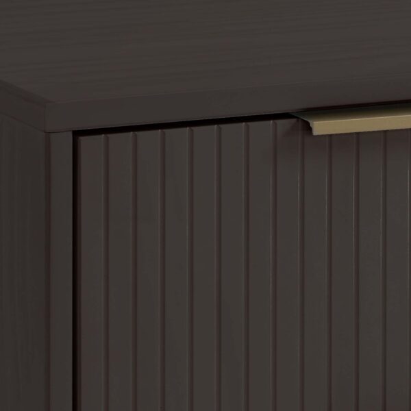Manhattan Comfort 2-Piece Granville Modern Solid Wood Tall Chest and Standard Dresser Set in Dark Grey