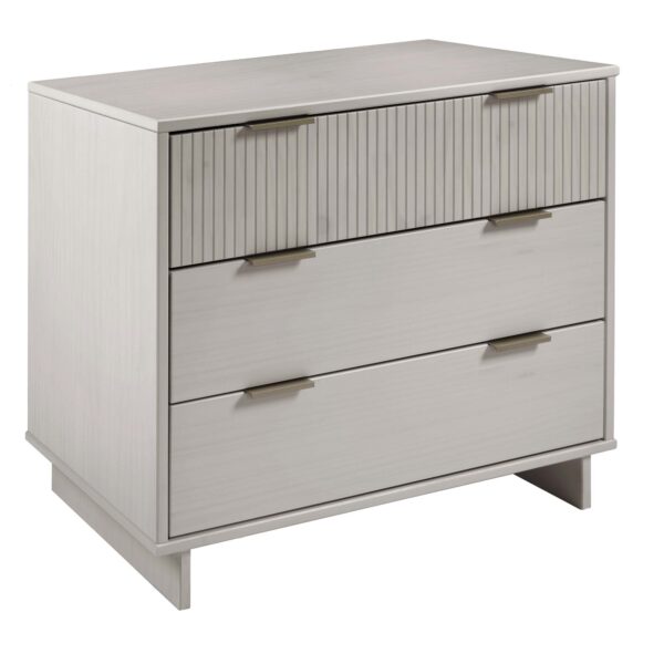 Manhattan Comfort 2-Piece Granville Modern Solid Wood Tall Chest and Standard Dresser Set in Light Grey