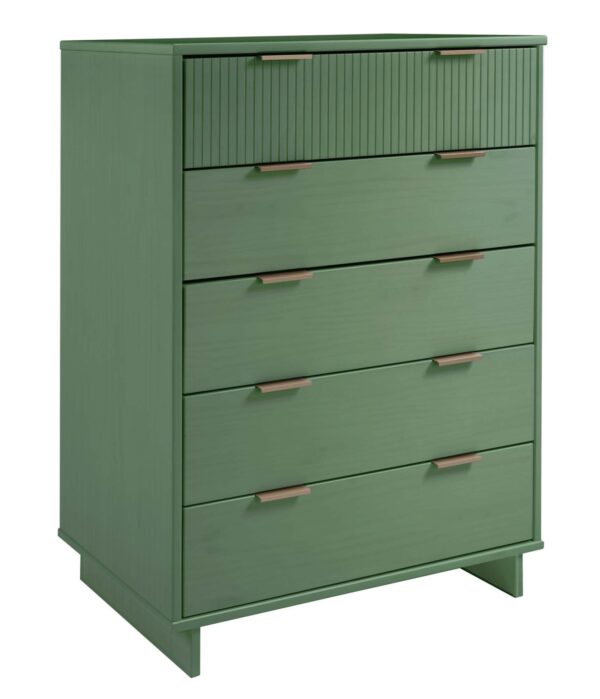 Manhattan Comfort 2-Piece Granville Modern Solid Wood Tall Chest and Double Dresser Set in Sage Green