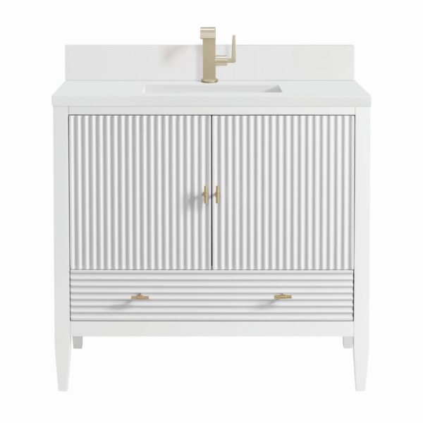 James Martin JM 485-V36 Myrrin 36 Inch Free-Standing Single Sink Bathroom Vanity with 3 CM Top