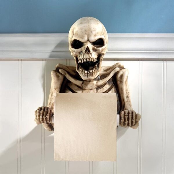 Design Toscano JQ10089 8 Inch Bone Dry Skeleton Toilet Paper Holder