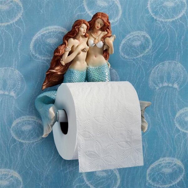 Design Toscano JQ10731 8 Inch Mermaid Toilet Paper Holder