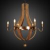 Legion Furniture LR3051-35 35 Inch Iron Chandelier in Antique Brass Wood with Natural Old Wood