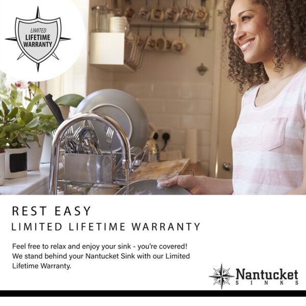 Nantucket Sinks NS10i-16 Sconset 32-1/2 Inch Double Bowl Equal Undermount Stainless Steel Kitchen Sink, 16 Gauge