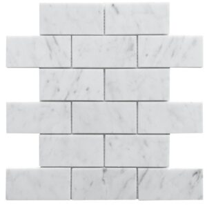 Altair MICM01-WH Burgos 11 3/4 Inch x 9 3/4 Inch Marble Mosaic Floor and Wall Tile - 11 Pieces