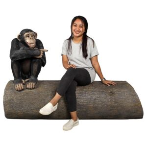 Design Toscano NE180038 65 Inch Monkey See Monkey Do Chimpanzee Bench