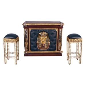 Design Toscano NE36342 Altar of Tenenit Bar with Two Stools