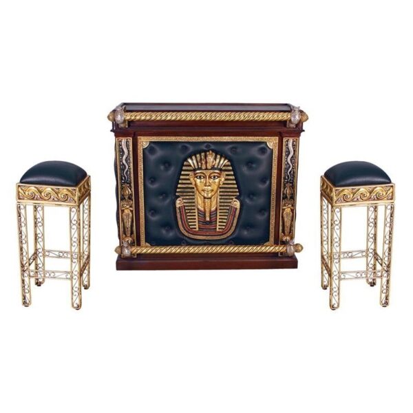 Design Toscano NE36342 Altar of Tenenit Bar with Two Stools