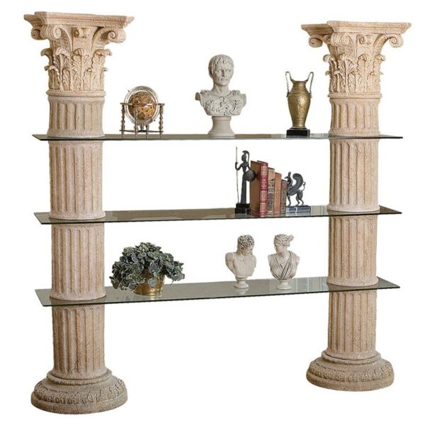 Design Toscano NE68471 76 Inch Columns of Corinth Shelves