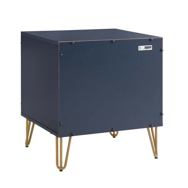 Manhattan Comfort DUMBO 1.0 Modern Nightstand with 1 Drawer and Metal Feet in Midnight Blue