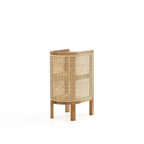 Manhattan Comfort Versailles End Table in Nature Cane