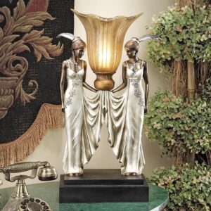 Design Toscano PD331 12 Inch Art Deco Peacock Maidens Lamp