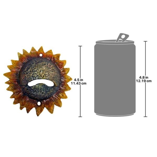 Design Toscano SP1061 4 1/2 Inch Sunny Sunflower Cast Iron Bottle Opener