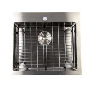 Nantucket Sinks SR2522-5.5-16 Pro Series 25 Inch Single Bowl 304 Stainless Steel Drop In Kitchen Sink - Stainless Steel