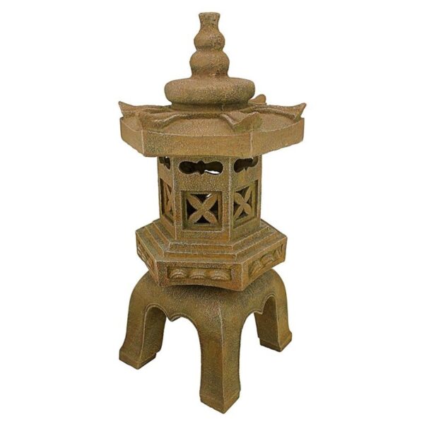 Design Toscano SS8577 13 1/2 Inch Sacred Pagoda Lantern Illuminated Statue