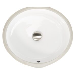 Nantucket Sinks UM-16CW Great Point 19 Inch Undermount Oval Sink in White