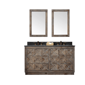 Legion Furniture WH8760 60 Inch Wood Vanity in Brown with Marble  Top, No Faucet