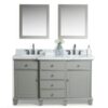 Legion Furniture WS2260-G 60 Inch Solid Wood Vanity in Gray with Mirror and Faucet