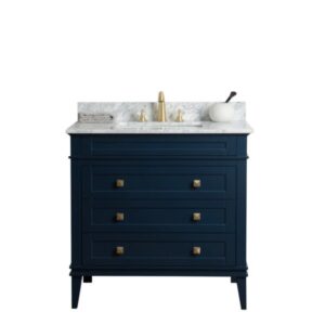 Legion Furniture WS3136-B 36 Inch Solid Wood Vanity in Blue, No Faucet