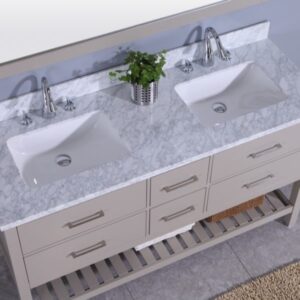 Legion Furniture WT7160-G 61 Inch Vanity Set with Mirror in Warm Gray, No Faucet