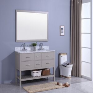 Legion Furniture WT7160-G 61 Inch Vanity Set with Mirror in Warm Gray, No Faucet