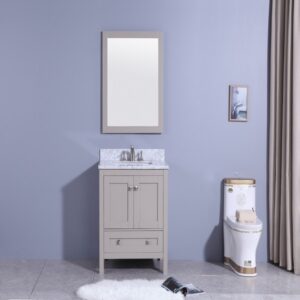 Legion Furniture WT7330-G 31 Inch Vanity Set with Mirror in Warm Gray, No Faucet