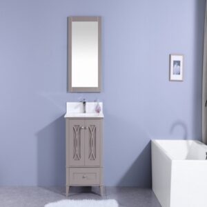 Legion Furniture WT7424-GW 24 Inch Vanity Set with Mirror in Gray, No Faucet