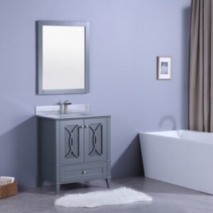 Legion Furniture WT7430-GG 30 Inch Vanity Set with Mirror in Gray, No Faucet