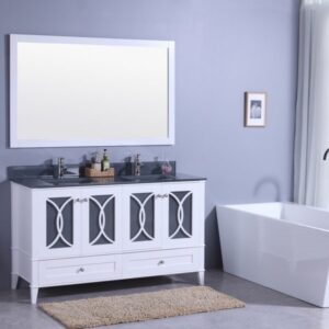 Legion Furniture WT7460-WT 60 Inch Vanity Set with Mirror in White, No Faucet