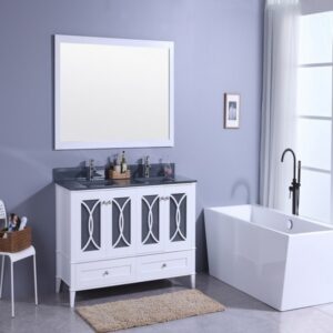 Legion Furniture WT7460-WT 60 Inch Vanity Set with Mirror in White, No Faucet