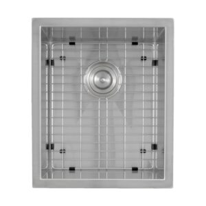 Nantucket Sinks ZR1815 Pro Series 15 Inch Rectangle Undermount Zero Radius Stainless Steel Bar/Prep Sink