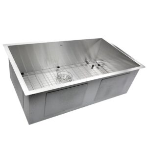 Nantucket Sinks ZR3219-16 Pro Series Large Rectangle Single Bowl Undermount Zero Radius Stainless Steel Kitchen Sink