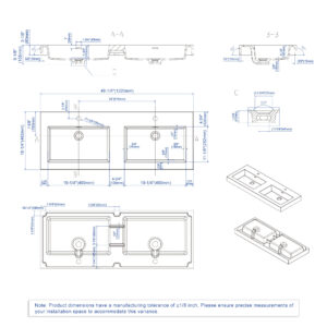 Dowell Topmount Bathroom Resin Basin 000 4818BP