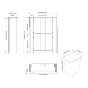 Dowell Pullout Waste Basket for B21-4006 0221