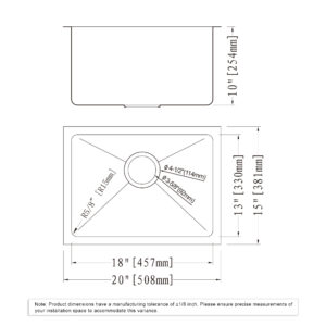 Dowell Undermount Kitchen Sinks Handcrafted Small-Radius Corner Series-6008 2015