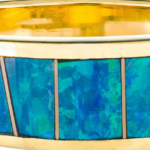 blue inlaid gold