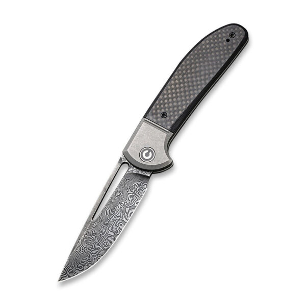 CIVIVI Trailblazer XL Slip Joint Knife Carbon Fiber & G10 & Stainless Steel Handle (3.46" Damascus Blade) C2101DS-1