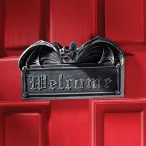 Design Toscano CL6358 10 1/2 Inch Vampire Bat Welcome Plaque