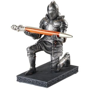 Design Toscano CL78492 3 1/2 Inch Medieval Knight Kneeling Pen Stand