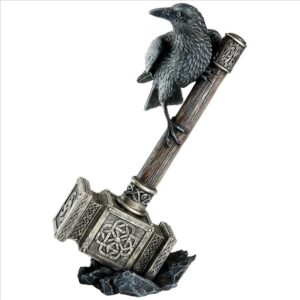 Design Toscano CL7897 6 Inch Crow Perched on Celtic Axe