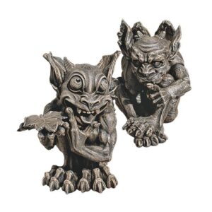 Design Toscano CL93689 8 Inch Set of Babble and Whisper Gargoyles